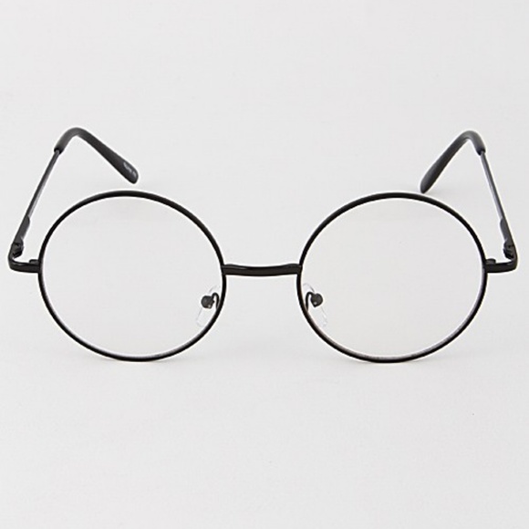 Gold Clear Circle Frame Glasses - Picture 6 of 7